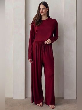 Bumpsuit The Cloud High Waisted Pant Burgundy Size Large NWOT
